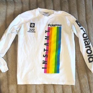 white long sleeve polaroid tee